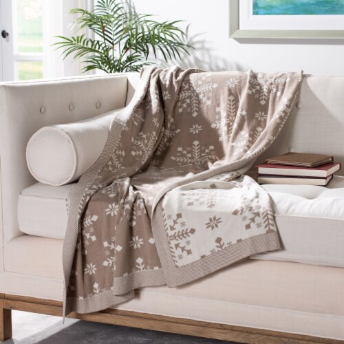 Safavieh Snowflake Throw - Stone Perspective: back
