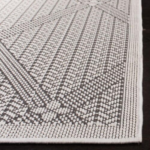 Martha Stewart Courtyard Indoor Outdoor Area Rug - Charcoal / Beige Perspective: back