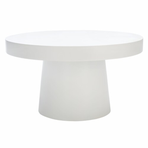 SAFAVIEH Jaria Faux Concrete Coffee Table White, 31.5" x 25.6" x 15" (W