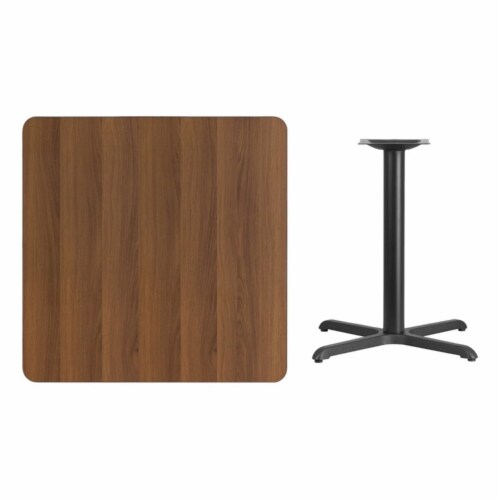 Flash Furniture 36 Square Restaurant Dining Table in Black and Walnut Perspective: back