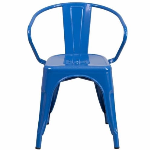 Flash Furniture Metal Indoor/Outdoor Chair with Arms Blue (CH31270BL) Perspective: back