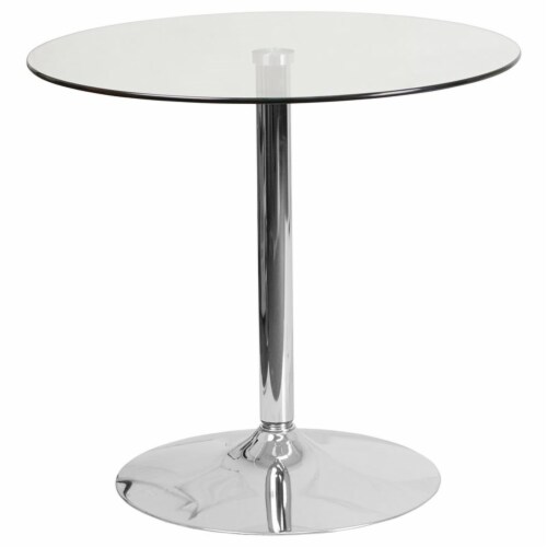 Flash Furniture Table,Tempered Glass,Round,31-1/2  Dia.  CH-7-GG Perspective: back