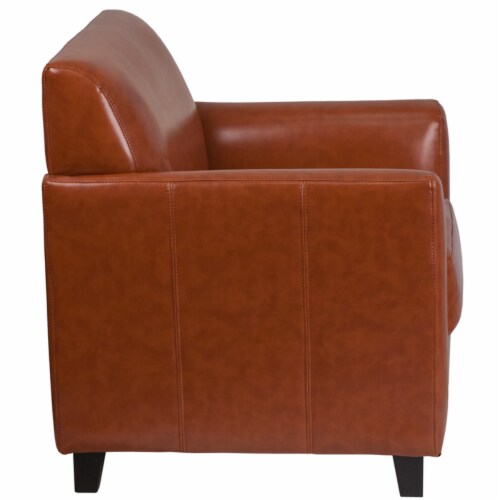 Flash Furniture Hercules Diplomat Leather Reception Chair in Cognac Perspective: back
