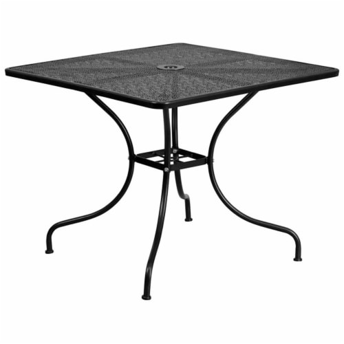 Flash Furniture CO-6-BK-GG Indoor-Outdoor Steel Patio Table , Black - 35.5 in. Square Perspective: back