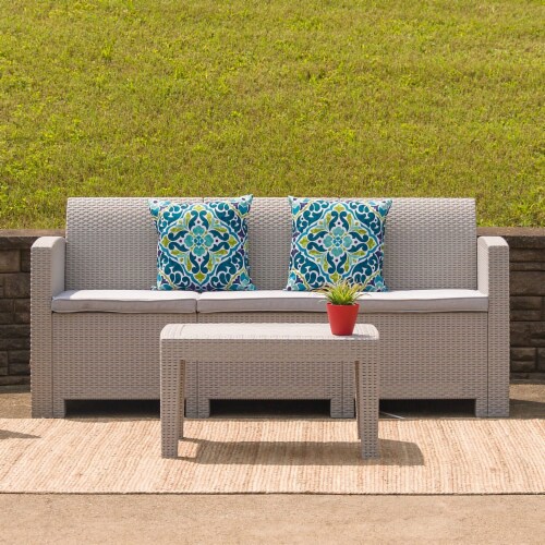 Flash Furniture Patio Lounge Sofa Light Gray (DADSF23) Perspective: back