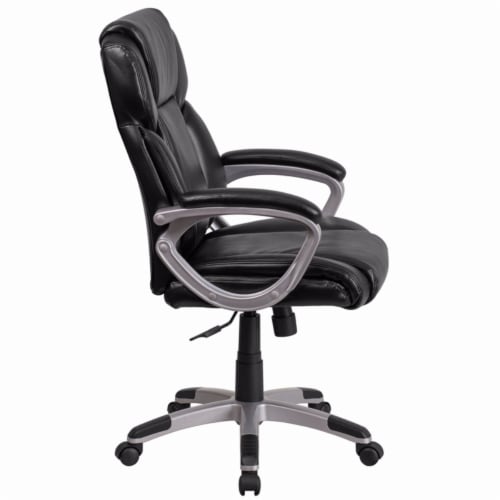 Flash Furniture Faux Leather Mid-Back Executive Office Chair Black GO2236MBK Perspective: back