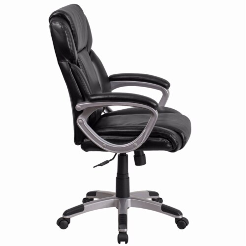 Flash Furniture Faux Leather Mid-Back Executive Office Chair Black GO2236MBK Perspective: back