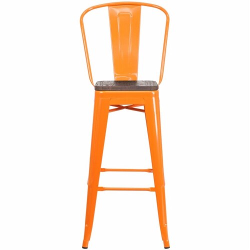 Flash Furniture Metal Barstool Orange CH3132030GBORW 1