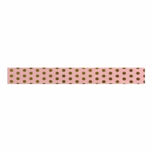 Wrapables Washi Masking Tape, Gold Dots on Pink Perspective: back