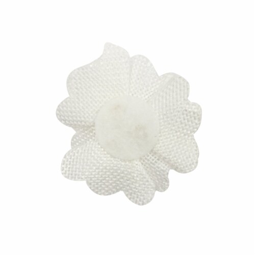 Wrapables Shabby Chic Burlap Rose Flower 2 Inch Diameter (Set of 20), White Perspective: back