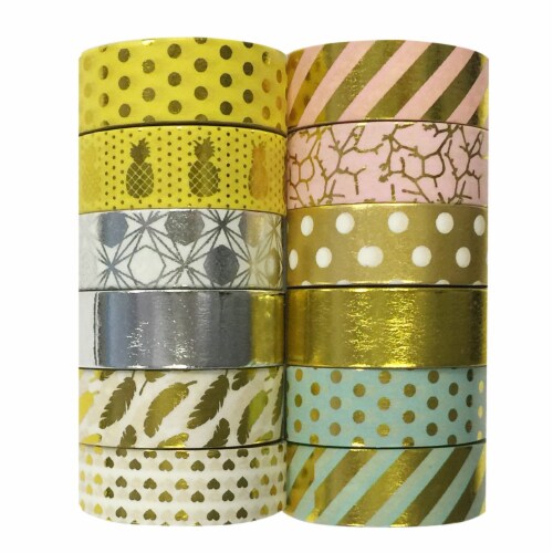 Wrapables  Washi Tapes Decorative Masking Tapes, Set of 12, ADSET59 Perspective: back