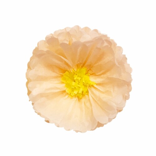 Wrapables Set of 3 Tissue Flower Pom Poms Party Decorations, Peach, Light Pink, Lilac Perspective: back