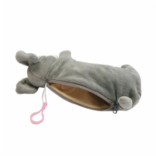 Wrapables Cute Puppy Pouch Plush Pencil Case, Schnauzer Perspective: back