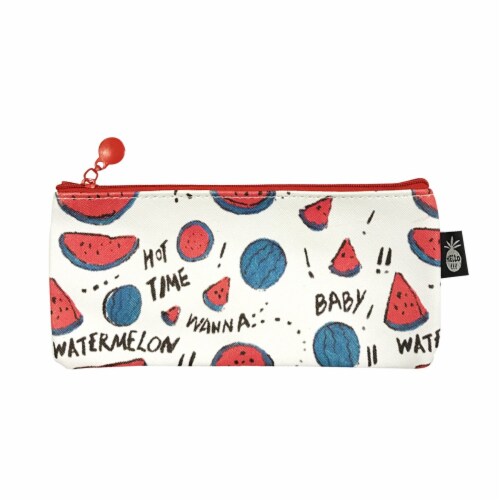 Wrapables Trendy Food Pencil Case and Stationery Pouches (Set of 3), Watermelon Perspective: back