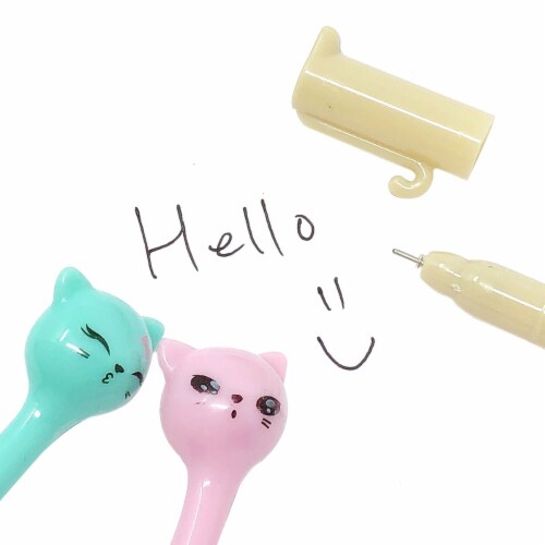 Wrapables Gel Pens School Office Supplies, Cute Kitties Perspective: back