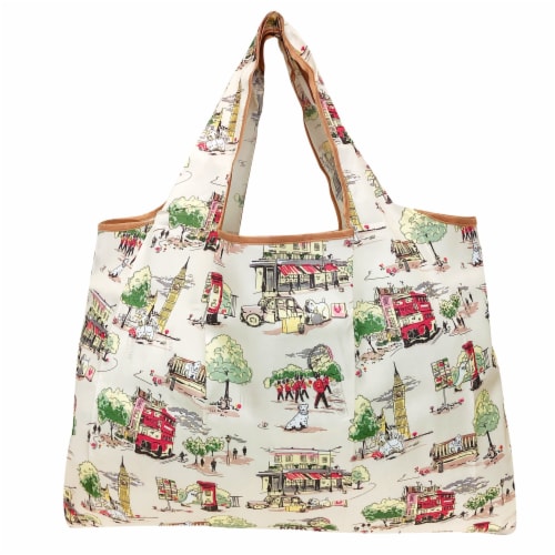 Wrapables Large Nylon Reusable Shopping Bags (Set of 3), Destination Places Perspective: back