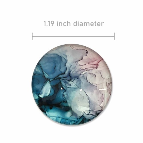Wrapables Crystal Glass Magnets for Fridge, Whiteboards, Cabinets, (Set of 12), Marble Perspective: back