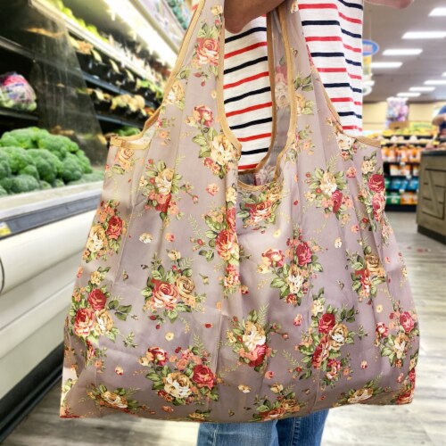 Wrapables Large Foldable Tote Nylon Reusable Grocery Bags 5 Pack Carefree Paradise 5 Pieces Smith s Food and Drug