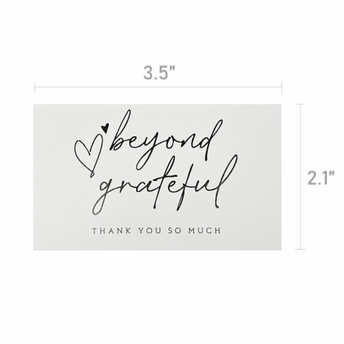 Wrapables 2.1  x 3.5  Thank You Cards for Small Business, Weddings, 120pcs, Beyond Grateful Perspective: back