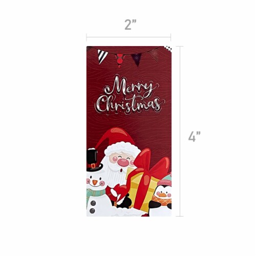 Wrapables 4  x 2  Rectangular Christmas Holiday Seals for Packages, Gift Boxes & Bags 100pcs Perspective: back