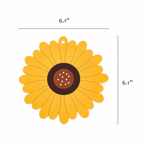 Wrapables Sunflower Coasters, Trivet Mats, Pot Holders (Set of 2), Medium Perspective: back