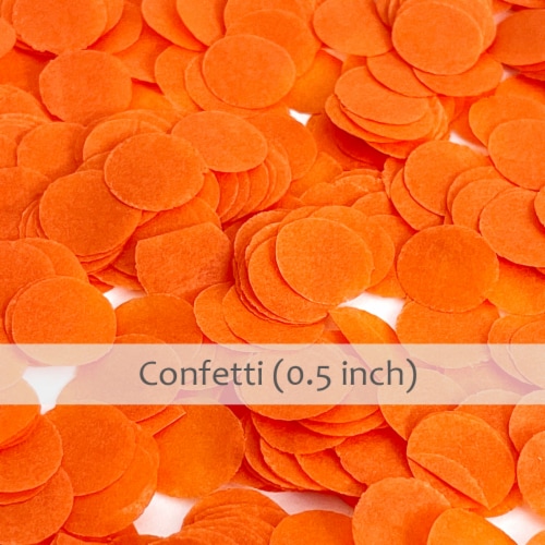 Wrapables Round Tissue Paper Confetti 0.5  Circle Confetti, Orange Perspective: back