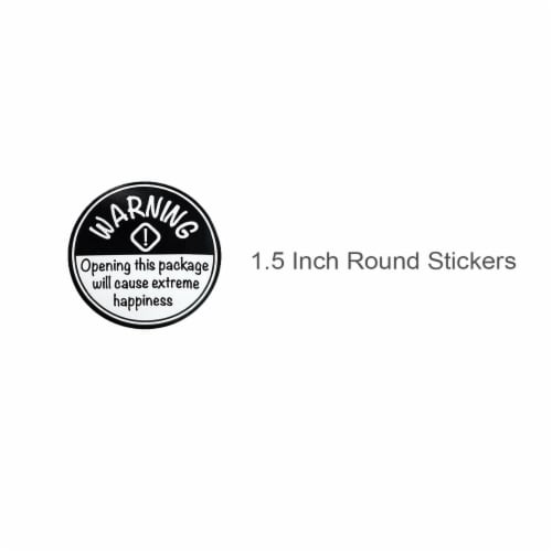 Wrapables 1.5  Black Extreme Happiness Warning Small Business Thank You Stickers Roll 500pcs Perspective: back