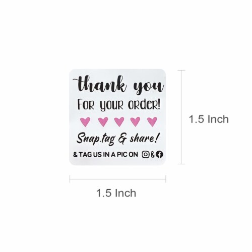 Wrapables Snap Tag & Share Small Business Thank You Stickers Roll for Packages (500pcs) Perspective: back