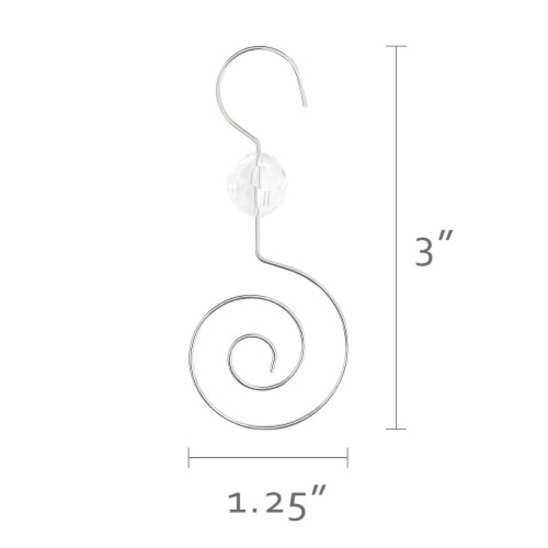 Wrapables Stainless Steel Christmas Tree Ornament Hooks with Beads (Set of 20), 20 Pieces King