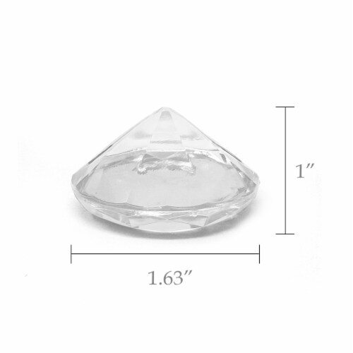 Wrapables Acrylic Diamond Place Card Holders for Weddings, Table Decor (12pcs), Clear Perspective: back
