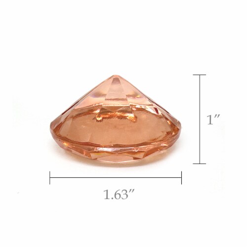Wrapables Acrylic Diamond Place Card Holders for Weddings, Table Decor (12pcs), Rose Gold Perspective: back