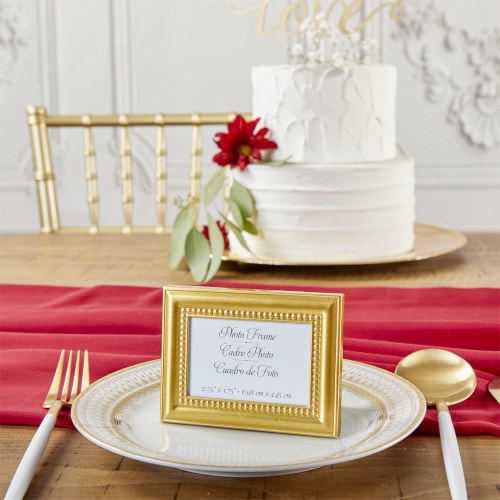 Kate Aspen Beaded Gold Wall Tabletop Picture Frames Place Card
