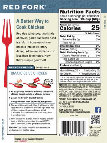 Red Fork Tomato Olive Chicken Skillet Sauce Perspective: back