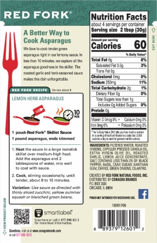 Red Fork Lemon Herb Asparagus Seasoning Sauce Perspective: back