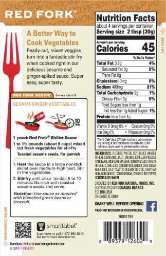 Red Fork Sesame Ginger Vegetable Skillet Sauce Perspective: back