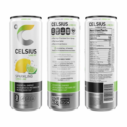 CELSIUS® Sparkling Poolside Energy Drink Variety Pack Cans Perspective: back