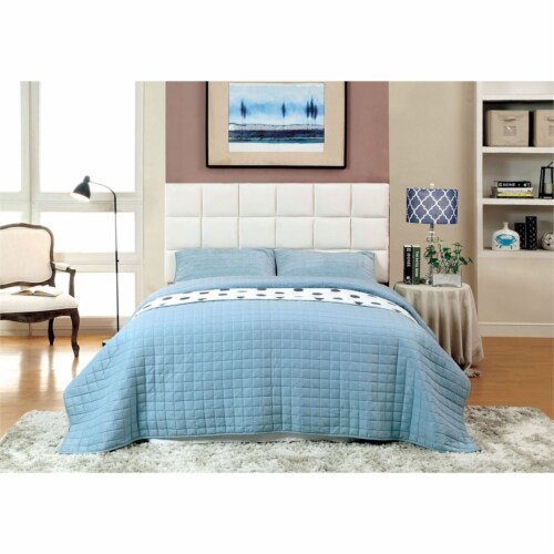 Furniture of America Hellan Fabric Upholstered Full/Queen Headboard in Ivory Perspective: back