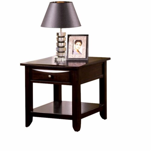 Furniture of America Bonner Transitional Wood 1-Drawer End Table in Espresso Perspective: back