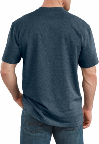 Dickies Men's Short Sleeve Heavyweight T-Shirt - Baltic Blue Heather Perspective: back