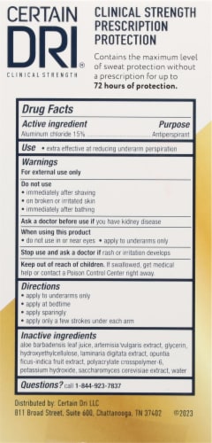 Certain Dri® Clinical Strength Roll On Anti-Perspirant Perspective: back