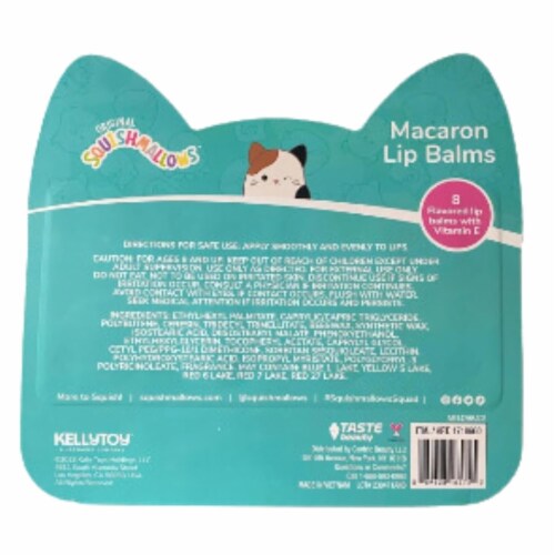 Squishmallow Original Maracon Flavored Lip Balm with Vitamin E, 8 Count Perspective: back