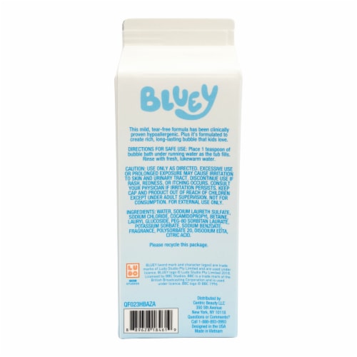 Bluey Kids Bubble Bath Carton Perspective: back