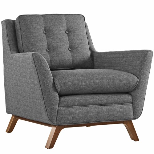 Beguile Living Room Set Upholstered Fabric Set of 2 - Gray Perspective: back