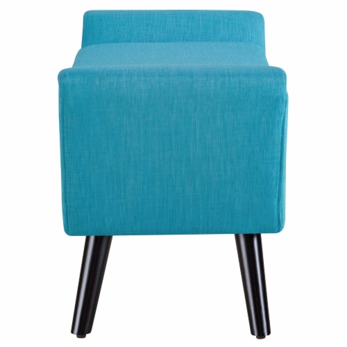 Gambol Upholstered Fabric Bench - Pure Water Perspective: back