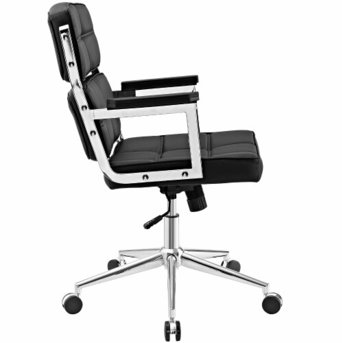Portray Highback Upholstered Vinyl Office Chair - Black Perspective: back