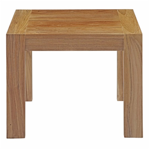 Upland Outdoor Patio Wood Side Table - Natural Perspective: back