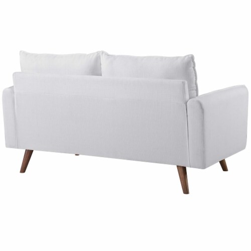 Revive Upholstered Fabric Loveseat - White Perspective: back