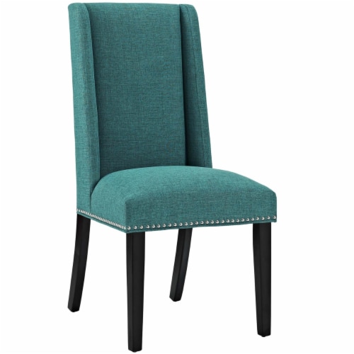 Baron Dining Chair Fabric Set of 4 - Teal Perspective: back