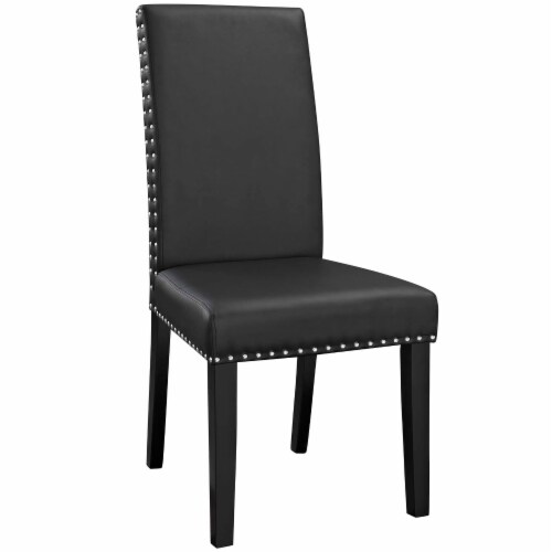 Parcel Dining Side Chair Vinyl Set of 2 - Black Perspective: back