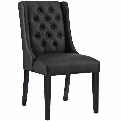 Baronet Dining Chair Vinyl Set of 4 - Black Perspective: back